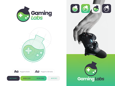 Gaming Labs: Branding/ Visual Identity brand identity branding concept creative gaming green kavizo logo design logo mark minimalist modern logo visual design