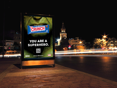 CRUNCH - You are a superhero. advertising crunch design graphic hero hulk marvel nestle poster superhero