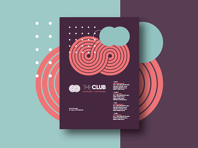 The Club - Poster Series Design club color design event geometric graphic guitar illustration live mood music poster