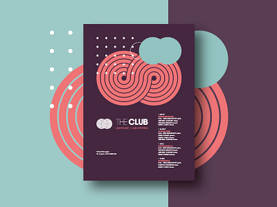 The Club - Poster Series Design club color design event geometric graphic guitar illustration live mood music poster