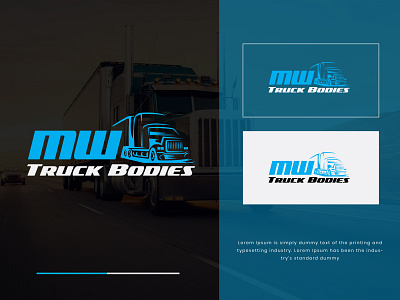 MW Truck Bodies Logo branding design graphic design icon illustration logo trucking typography vector