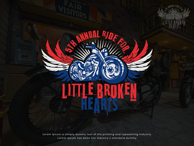 Little Broken Hearts Logo american biker branding design graphic design illustration logo patriotic us vector vintage