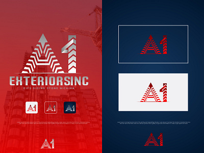 A1 Exteriorsinc Logo app branding design graphic design illustration logo typography vector