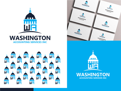 Washington Accounting Services Logo accounting branding corporate design graphic design icon illustration logo services typography vector
