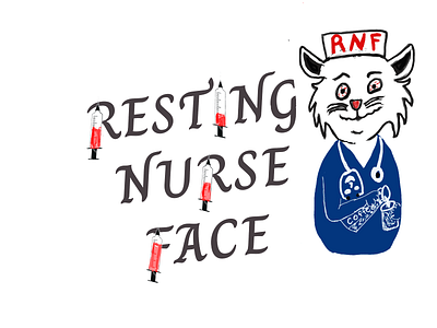 Resting Nurse Face Logo face illistration logo nurse resting rnf typography vector