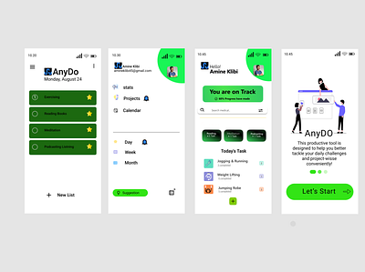 Task Managment App branding graphic design green logo ui