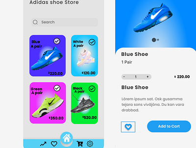 Shoe Ordering Mobile App Design