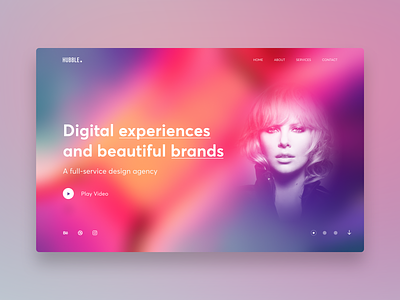 Hubble Creative Agency Concept blur colorful creative creative agency creative design design gradient hero banner hero section landing page marketing agency marketing site multicolor vibrant website