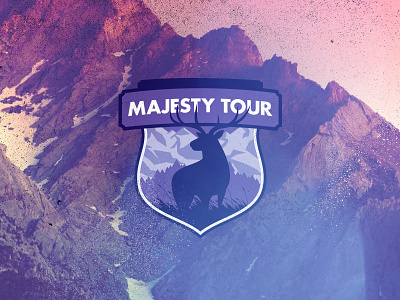 Majesty Tour deer logo mountains nature purple vector