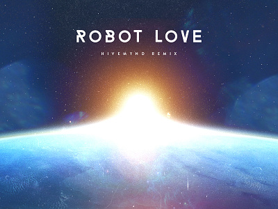 Robot Love future galaxy modern robot space sun type typography