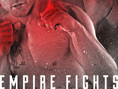 Empire Fights athletics boxing fight martial arts mma poster red spots texture vintage