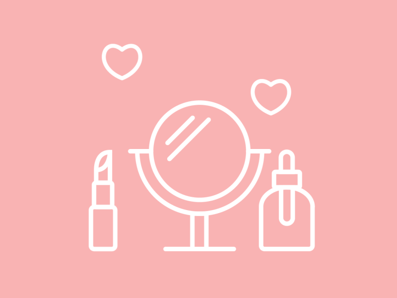 Valentine's Day animation beauty cosmetics gif heart holiday line drawing lipstick makeup minimal pink typography