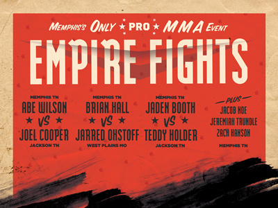 Empire Fights 1 Poster empire fights mma photoshop poster red tan typography vintage