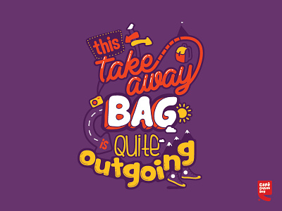 Take Away Bag away bag cafe ccd coffe day illustration take typography