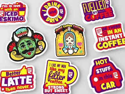 Cafe Coffee Day - Car Stickers art coffee custom drive free fun giveaway happy mule playoff stickers truck