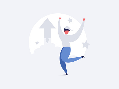 Illustration for FirstUp - 2 app characters clean design freelance freelancer illustration illustrator journey onbaord onboarding people phone product review simple social media upvote vectors website
