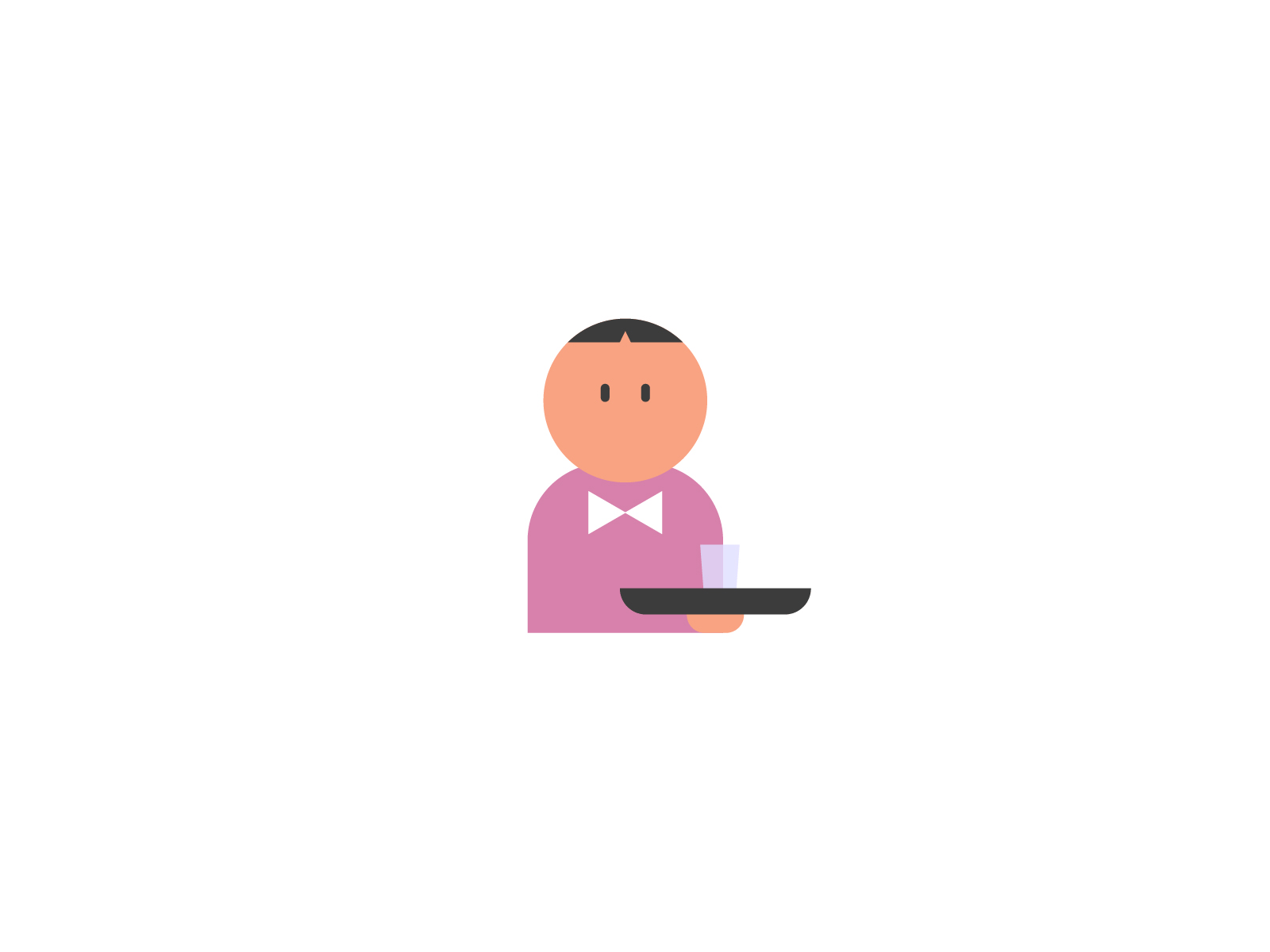 Life of a Butler - Glass animation butler characters cute design flat freelance freelancer fun geometric gif gif animation graphic design illustration illustrations minimal motion office service vectors