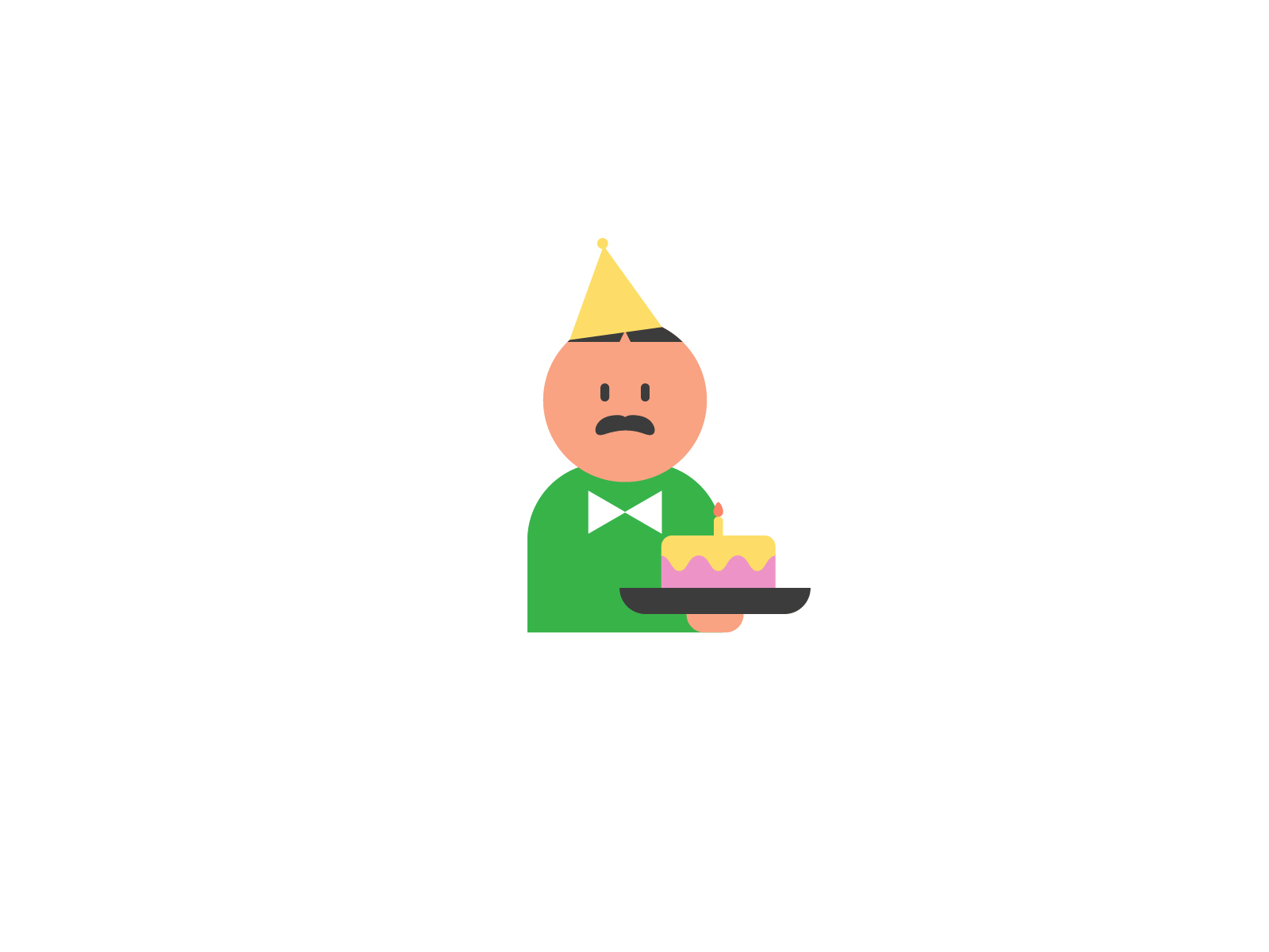 Life of a Butler - Cake animation butler cake characters clean cute design flat freelance freelancer graphic happy illustration illustrations kid motion party service serving vector