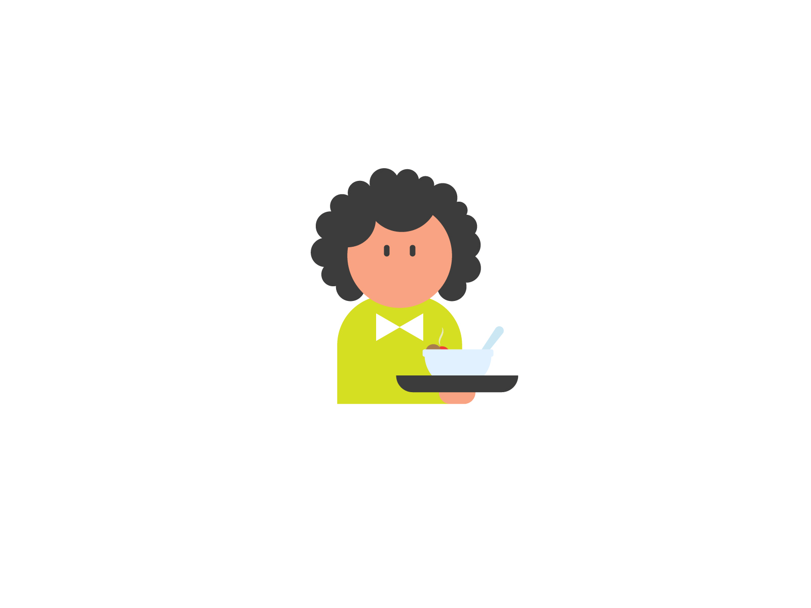 Life of a Butler - Hair animate animation butler character clean concept cute flat food freelance gif girl graphic hair hair fall illustration minimal motion soup vector