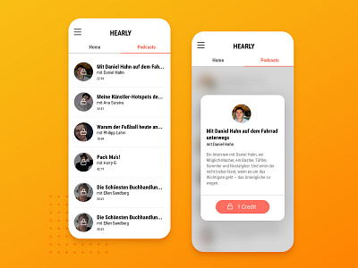 HEARLY: Podcast Unlocking clean clean ui ios mobile mobile app mobile app design mobile design mobile ui podcast responsive ui ui ux ui design uidesign uiux user interface ux whitespace