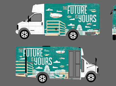 The Future is Your Bus Wrap alabama illustration public transport vehicle design vehicle graphics vehicle wrap