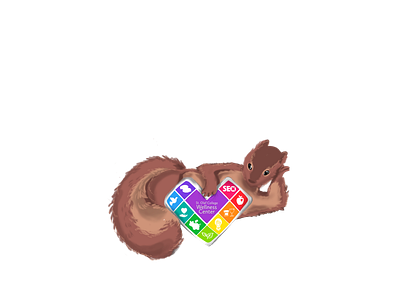 The Wellness Squirrel design illustration logo procreate wellness