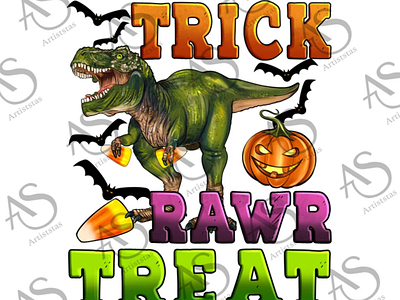 Trick Rawr Treat Halloween Png Sublimation Design