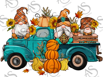 Fall Gnomes Truck Png Sublimation Design, Pumpkin Png 3d animation app branding design graphic design illustration logo ui vector