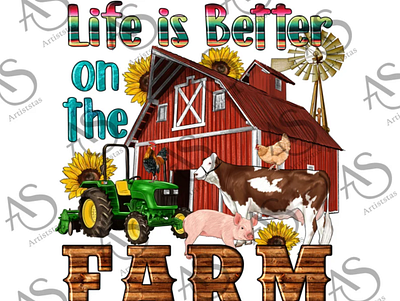 Life is Better on the Farm Png, Western Design Png 3d animation app branding design graphic design illustration logo ui vector