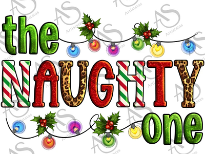 The Naughty One Christmas Png Sublimation Design