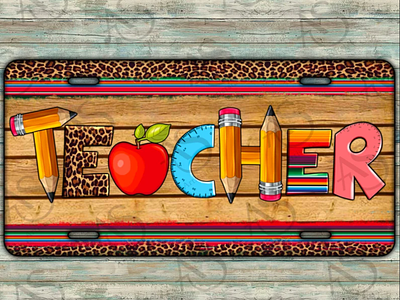 Teacher Pen Apple License Plate Png, Teacher License Plate Png