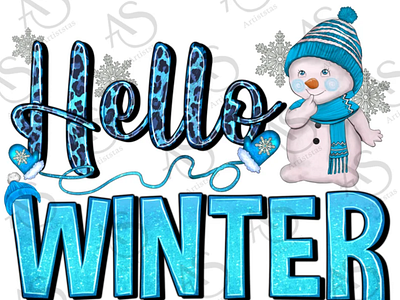 Western Hello Winter Png Sublimation Design