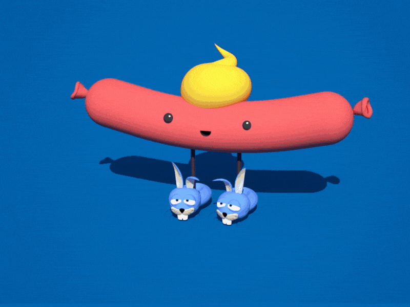 HOT BUNZ aftereffects animation character cinema4d design gif illustration