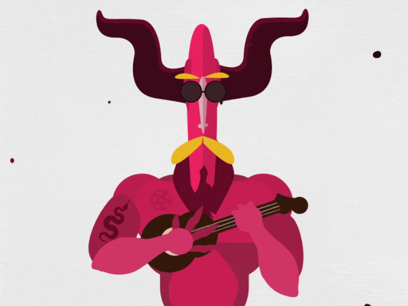 Satan Plays Ukulele aftereffects animation character design gif illustration vector
