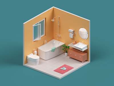 Isometric Bathroom