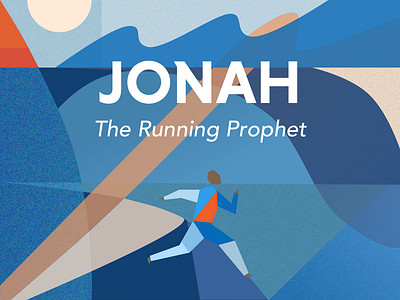 Jonah series illustration abstract illustration ocean running sea sermon waves