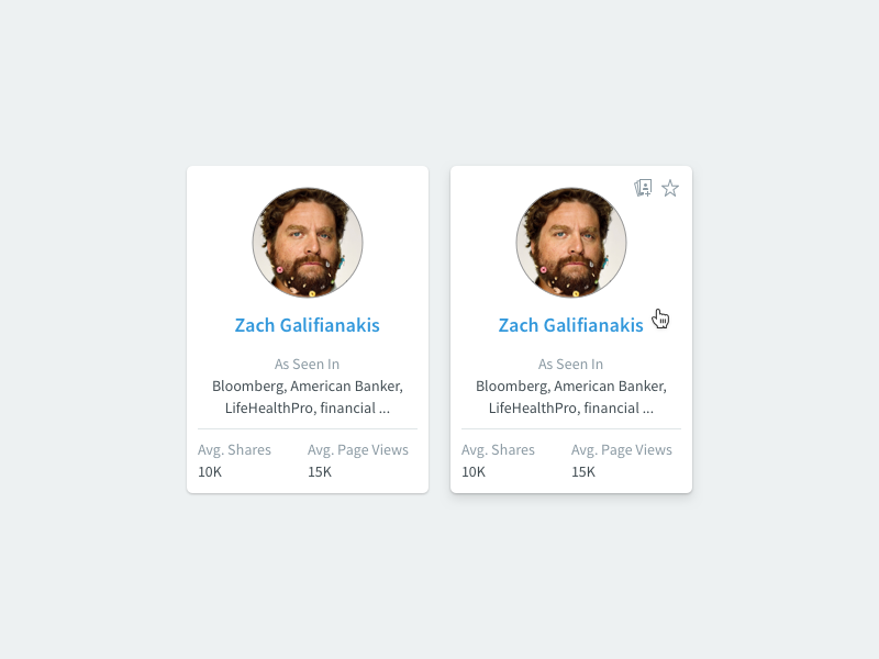 Author Profile Cards by Neal Corbett on Dribbble
