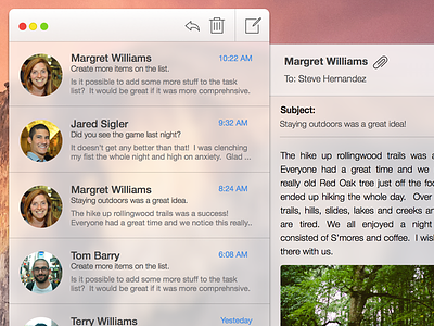 Yosemite Compact Mail app mobile os x ui