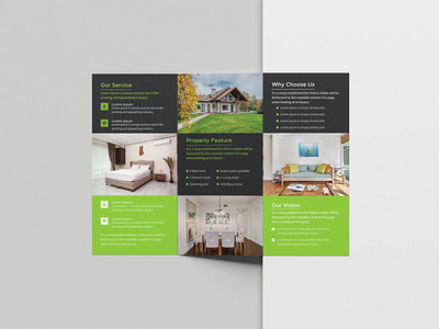 Real estate trifold brochure Design Template app branding design graphic design illustration logo typography ux vector