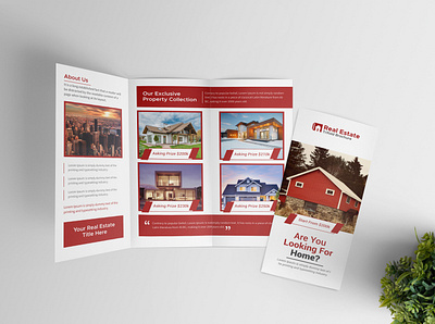 Real estate trifold brochure Design Template app branding design graphic design illustration logo typography vector