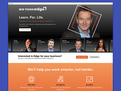Bigthink Edge Lp branding branding agency design design agency landing page ux visual design web