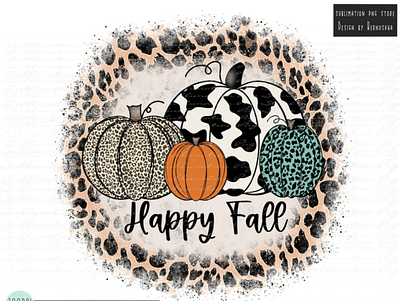 Happy Fall Leopard Pumpkin Sublimation 3d animation app branding design graphic design illustration logo motion graphics ui vector