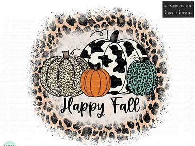 Happy Fall Leopard Pumpkin Sublimation