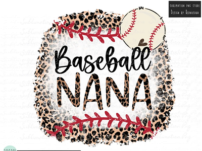 Baseball Nana Png Sublimation Design