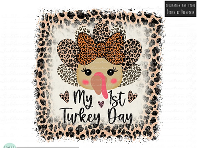 My 1st Turkey Day Girl Png Sublimation Design