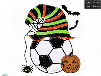 Soccer Halloween Png Sublimation Design