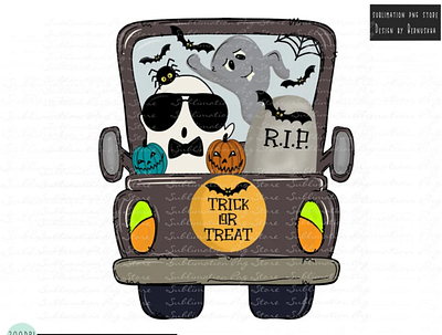 Halloween Trick Or Treat Truck Png Sublimation 3d animation app branding design graphic design illustration logo motion graphics ui vector