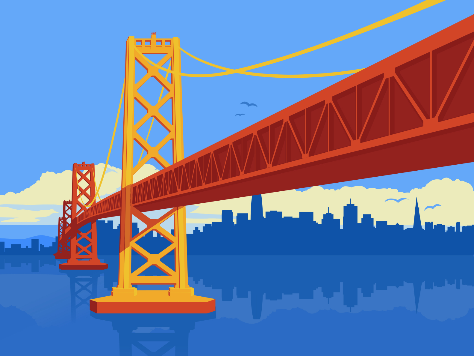 Bay bridge final by Brad Talbott on Dribbble