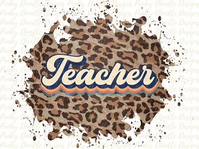 Leopard teacher sublimation designs