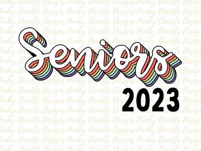 Senior 2023 Rainbow Retro Sublimation Designs